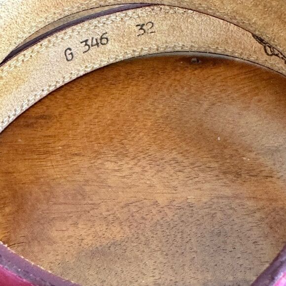 NOCONA Red Leather Tribal/Aztec style belt sz 32 EUC VINTAGE main image 5